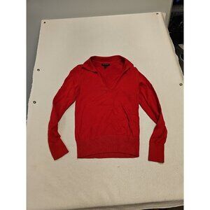 Banana Republic Knit Turtleneck V-Neck Sweater Red XXS